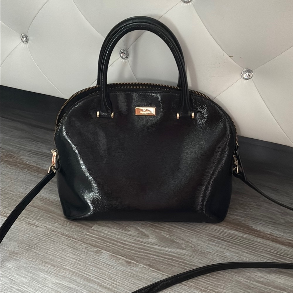 Kate Spade Black Satchel with Gold Accents